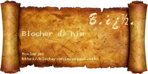 Blocher Áhim névjegykártya